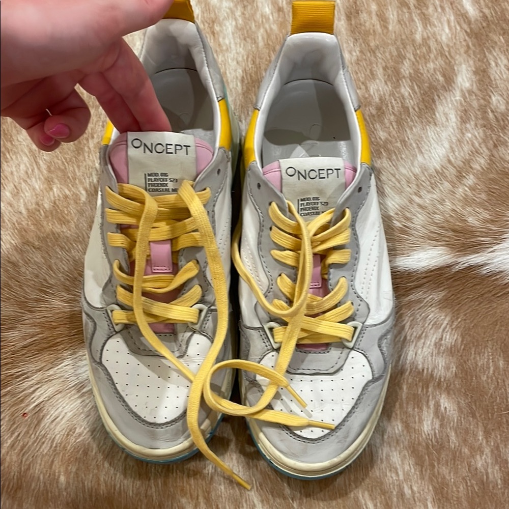 ONCEPT White and Yellow Sneakers